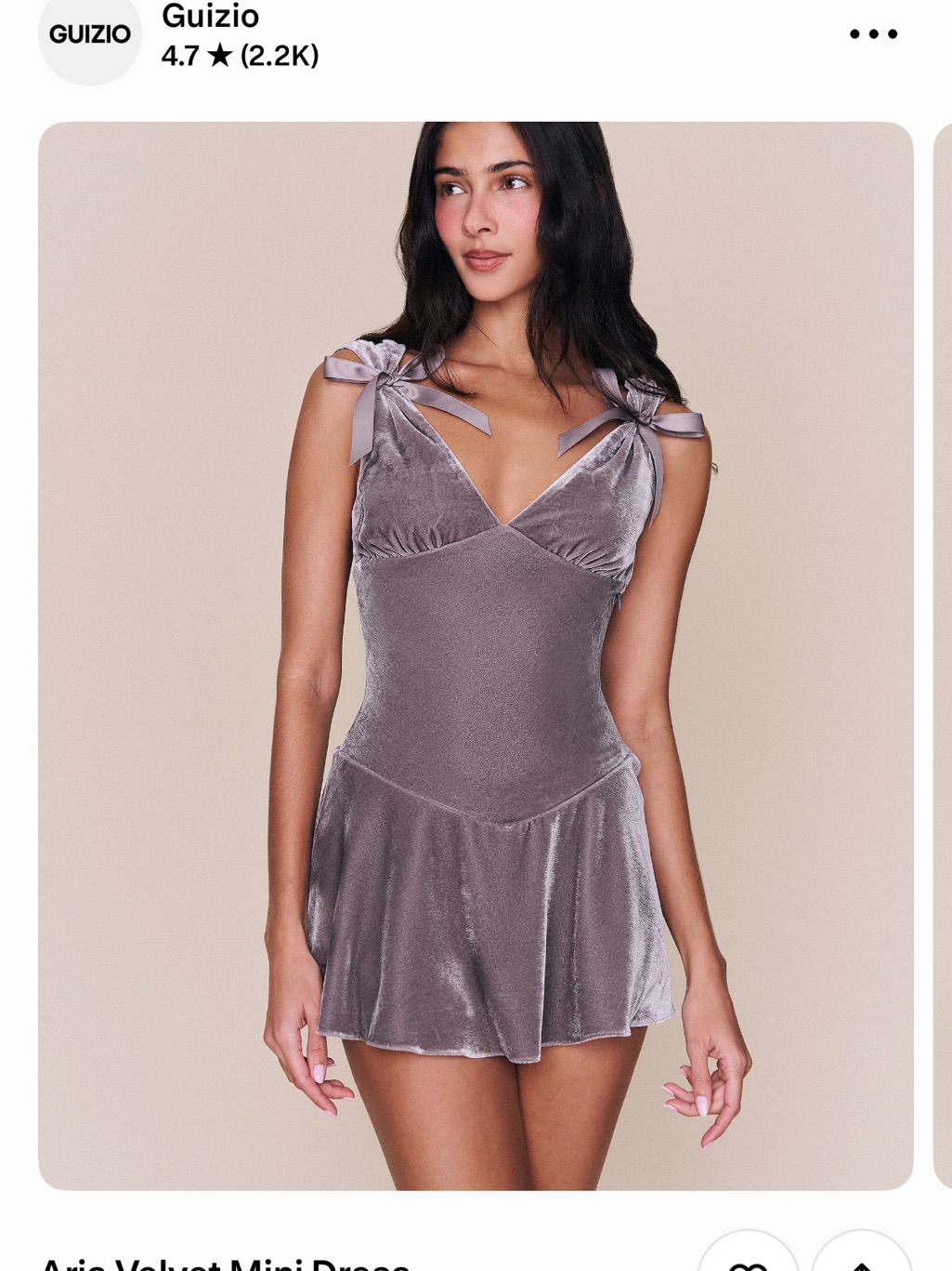 Guizio Aria Velvet Mini Dress